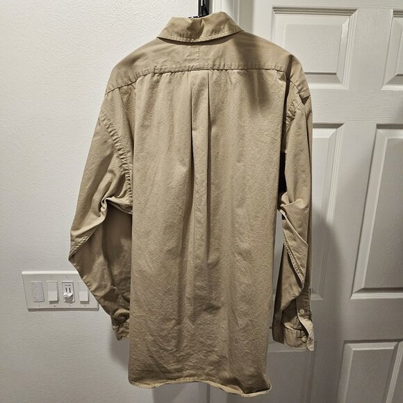 RALPH LAUREN POLO MENS SHIRT LARGE TAN BLAKE CLASSIC LONG SLEEVE BUTTON DENIM - Picture 3 of 7